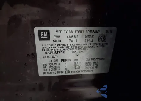 2018 Buick Encore Preferred from USA, damaged, VIN KL4CJASB7JB707465